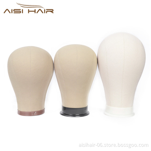 Aisi Hair Poly Canvas Block Head Mannequin Head Wig Stand For Styling Display Making Wigs With Table Clamp Pins Wig Making Tools